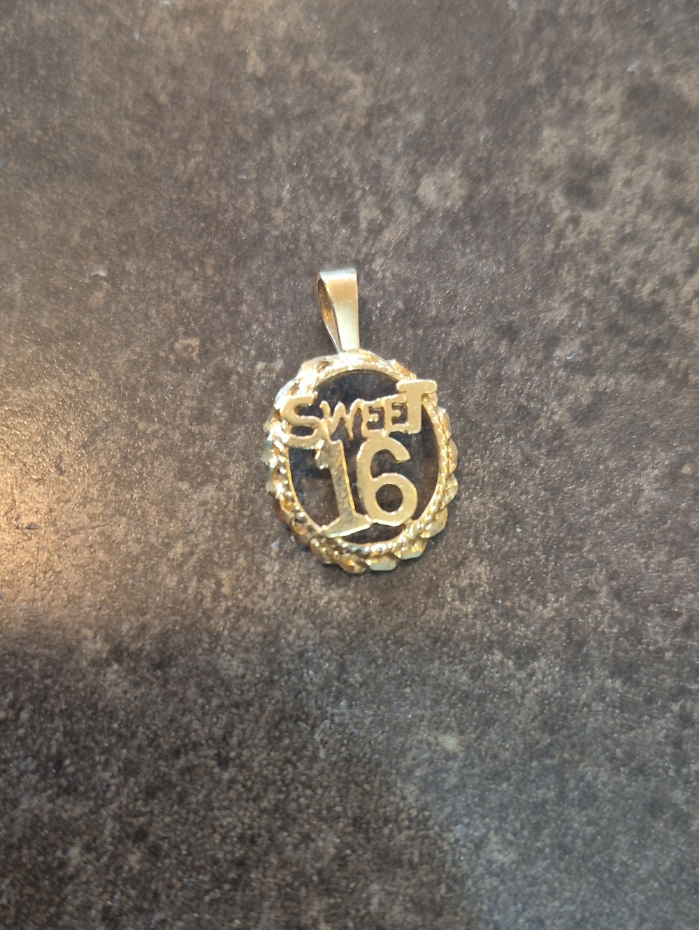 Gold 'Sweet 16' Pendant Necklace Charm